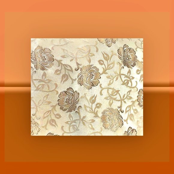 1950s Champagne Silk Satin Jacquard Opera Coat - Picture 4 of 7